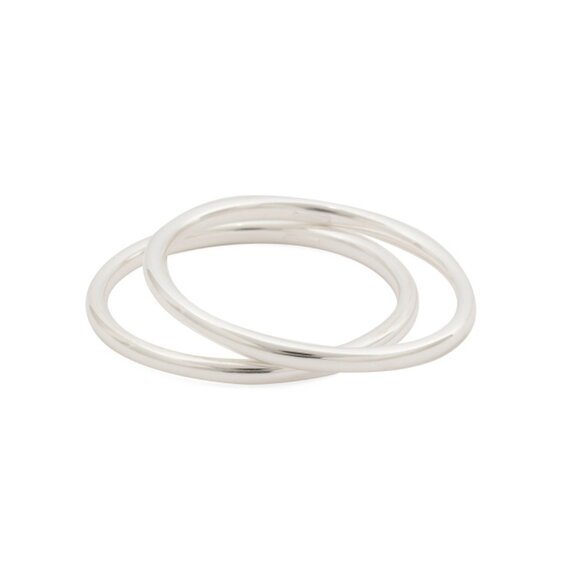 MIA FIORE Silver Made In Italy Sterling Silver Set Of 2 Bangle Bracelets